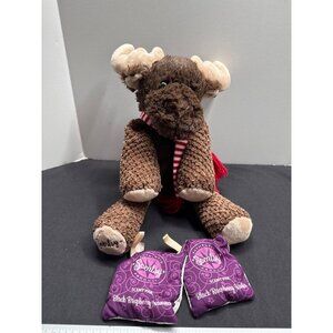 Scentsy 2013 Retired Christmas Buddy Moose Plush 2 Black Raspberry Vanilla Scent